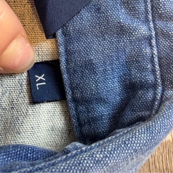 Polo Ralph Lauren Vintage XL Blue White Striped Harrington Zip Jacket rare - Picture 5 of 8